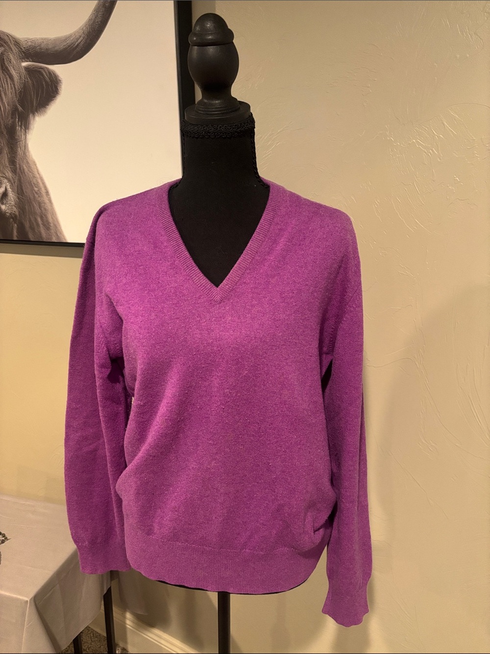 Johnston of Elgin Purple Cashmere Sweater